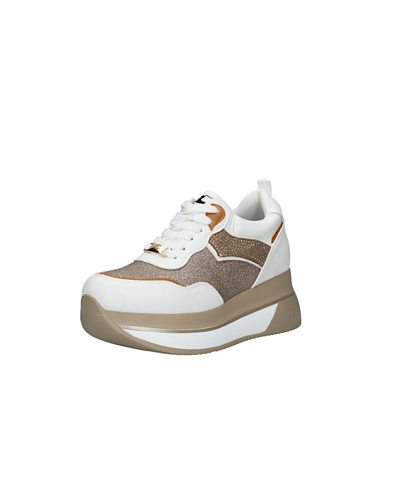 NAZARENO GABRIELLI Sneakers Platform Donna Bianco Oro E551
