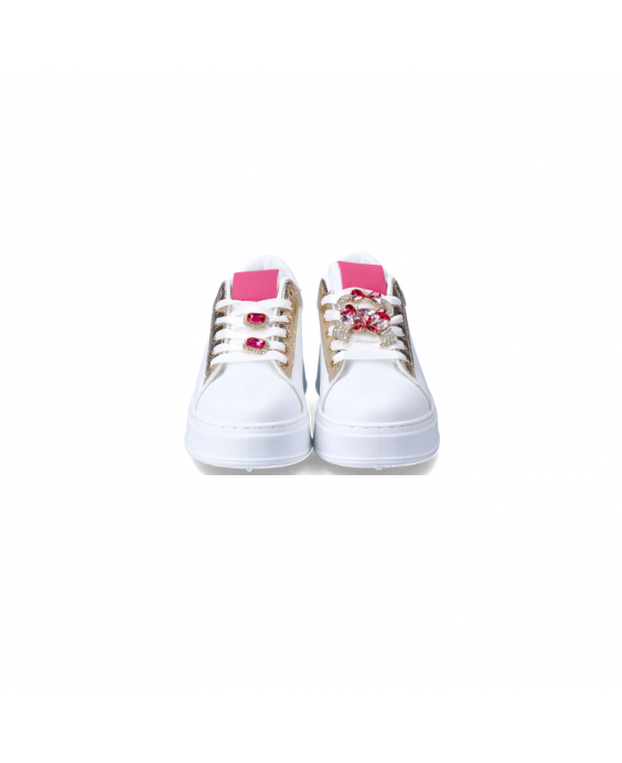 NINI` Sneakers Donna Bianco Rosa SS2505SN