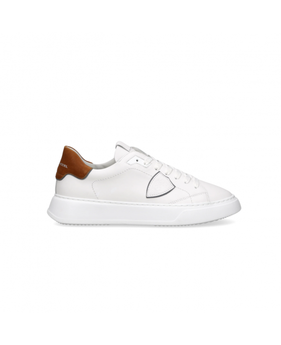 PHILIPPE MODEL Sneakers Temple Low Uomo Bianco Cognac BTLU VW03 PHILIPPE MODEL Sneakers Temple Low Uomo Bianco Cognac BTLU VW03