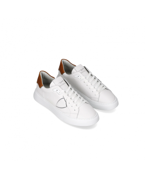 PHILIPPE MODEL Sneakers Temple Low Uomo Bianco Cognac BTLU VW03 PHILIPPE MODEL Sneakers Temple Low Uomo Bianco Cognac BTLU VW03