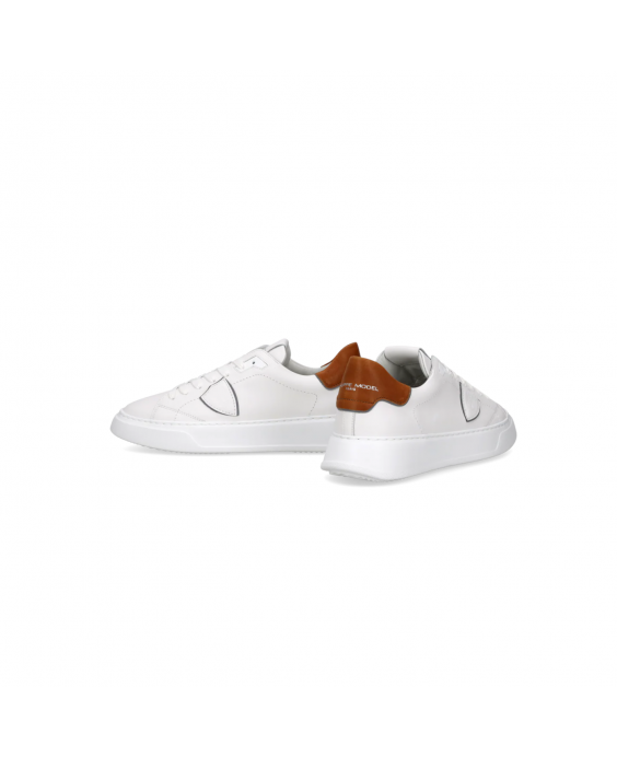 PHILIPPE MODEL Sneakers Temple Low Uomo Bianco Cognac BTLU VW03 PHILIPPE MODEL Sneakers Temple Low Uomo Bianco Cognac BTLU VW03