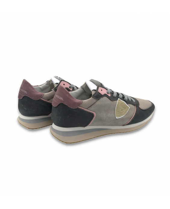 PHILIPPE MODEL Sneakers Tropez Low Donna Grigio Rosa TZLD DX07