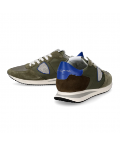 PHILIPPE MODEL Man Military Bluette Tropez Low Sneakers TZLU W106