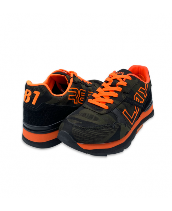 REPLAY Man Military Orange Arthur Camo Sneakers RS680049T - 2510