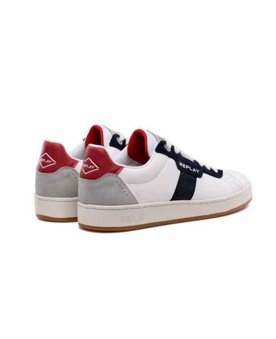 REPLAY Man White Red Pinch Denim Sneakers RZ2V0016S - 0079