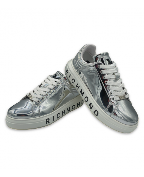 JOHN RICHMOND Man Silver Mirror Sneakers 20030 CP - A