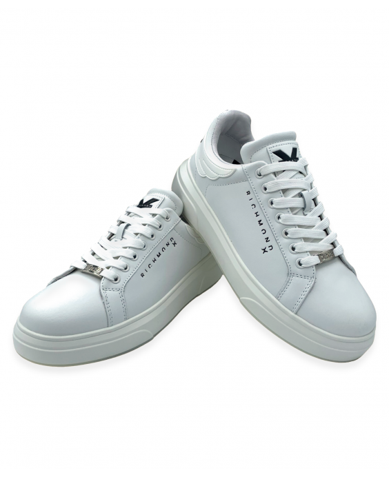 JOHN RICHMOND Man White Action leather Sneakers 20007 CP - E