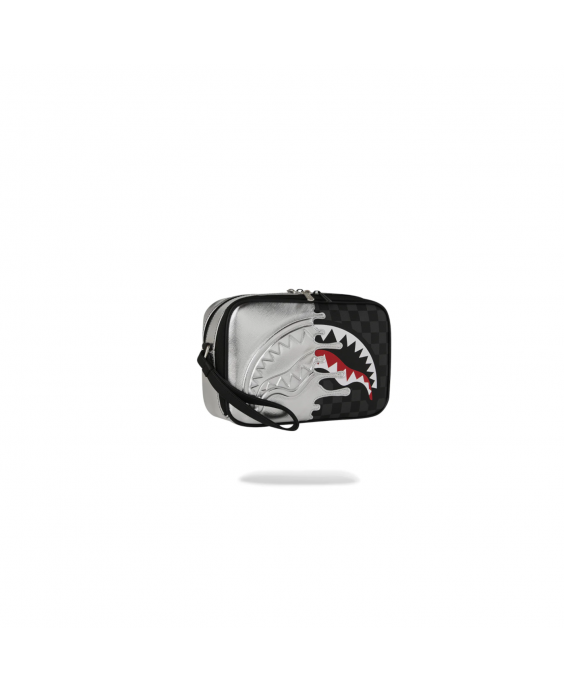 SPRAYGROUND Pochette Silver Side Drip Black Chech Unisex Nero Argento 910B8928NSZ SPRAYGROUND Pochette Silver Side Drip Black Chech Unisex Nero Argento 910B8928NSZ
