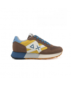 SUN68 Sneakers Jaki 2.0 Bicolor Uomo Marrone Giallo Z35112 - 0823