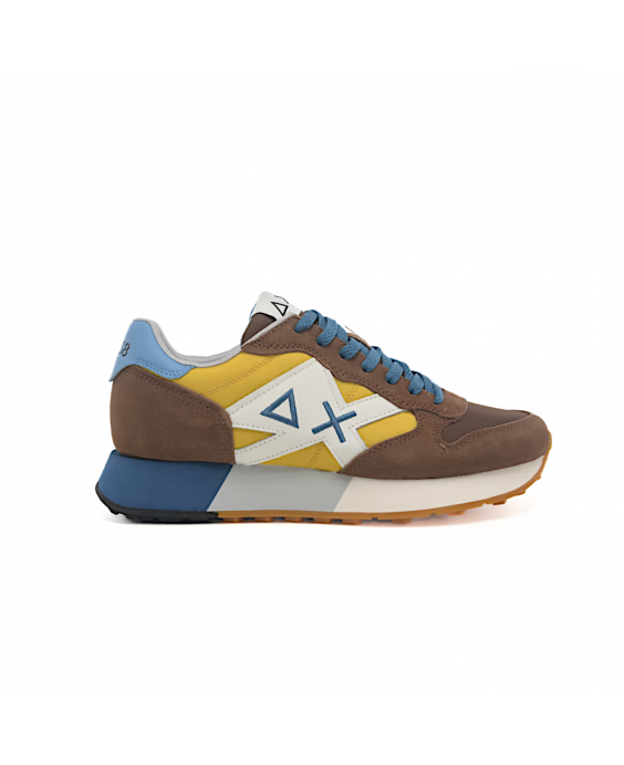 SUN68 Sneakers Jaki 2.0 Bicolor Uomo Marrone Giallo Z35112 - 0823
