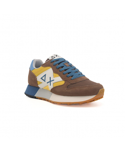 SUN68 Sneakers Jaki 2.0 Bicolor Uomo Marrone Giallo Z35112 - 0823