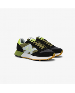SUN68 Sneakers Jaki 2.0 Bicolor Uomo Nero Verde militare Z35112 - 1119