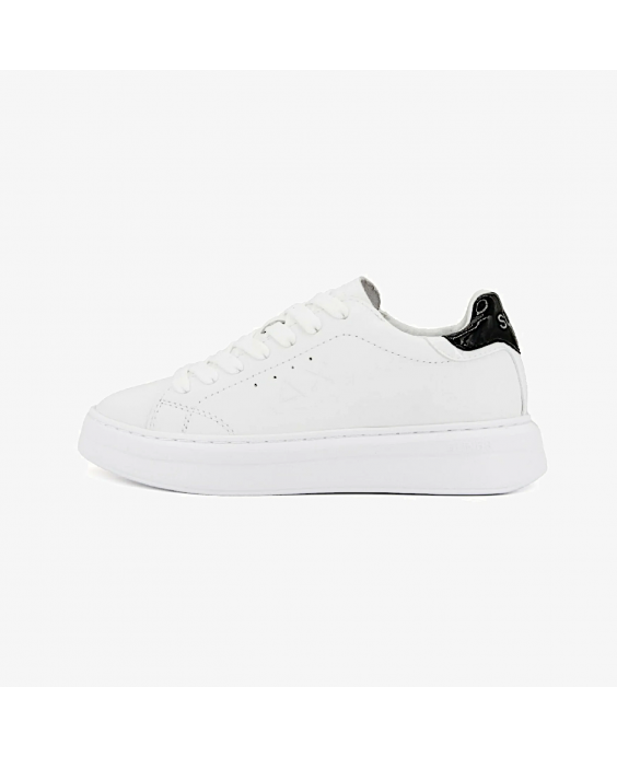 SUN68 Sneakers Grace Leather Donna Bianco Nero Z35226 - 0111