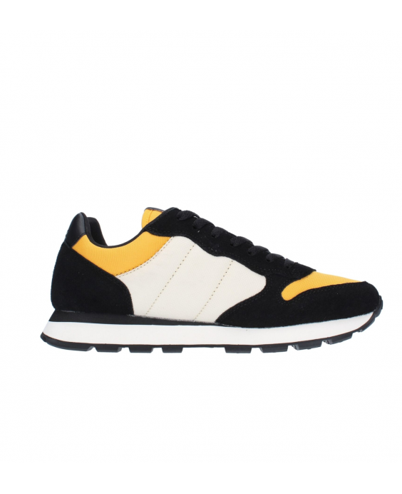 SUN68 Man Black Yellow Tom Color Sneakers Z43107