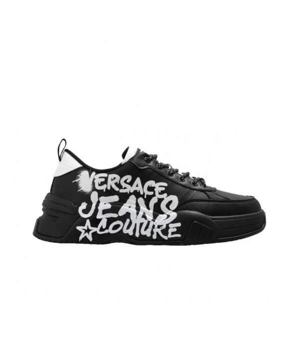 VERSACE JEANS COUTURE Man Black Printed Sneakers 75YA3SF1 - ZP328 899